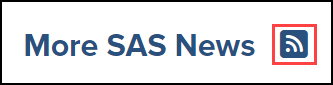 more sas news section header with rss icon highlighted