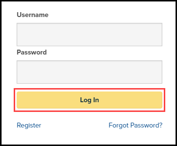 username and password pop up with log in button highlighted