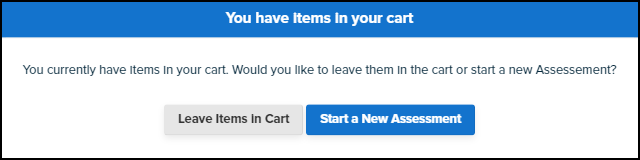 you have items in your cart screen
