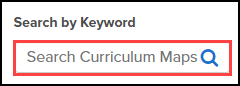 search by keyword with search curriculum maps entry field highlighted