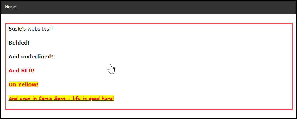 my website with main content area box highlighted